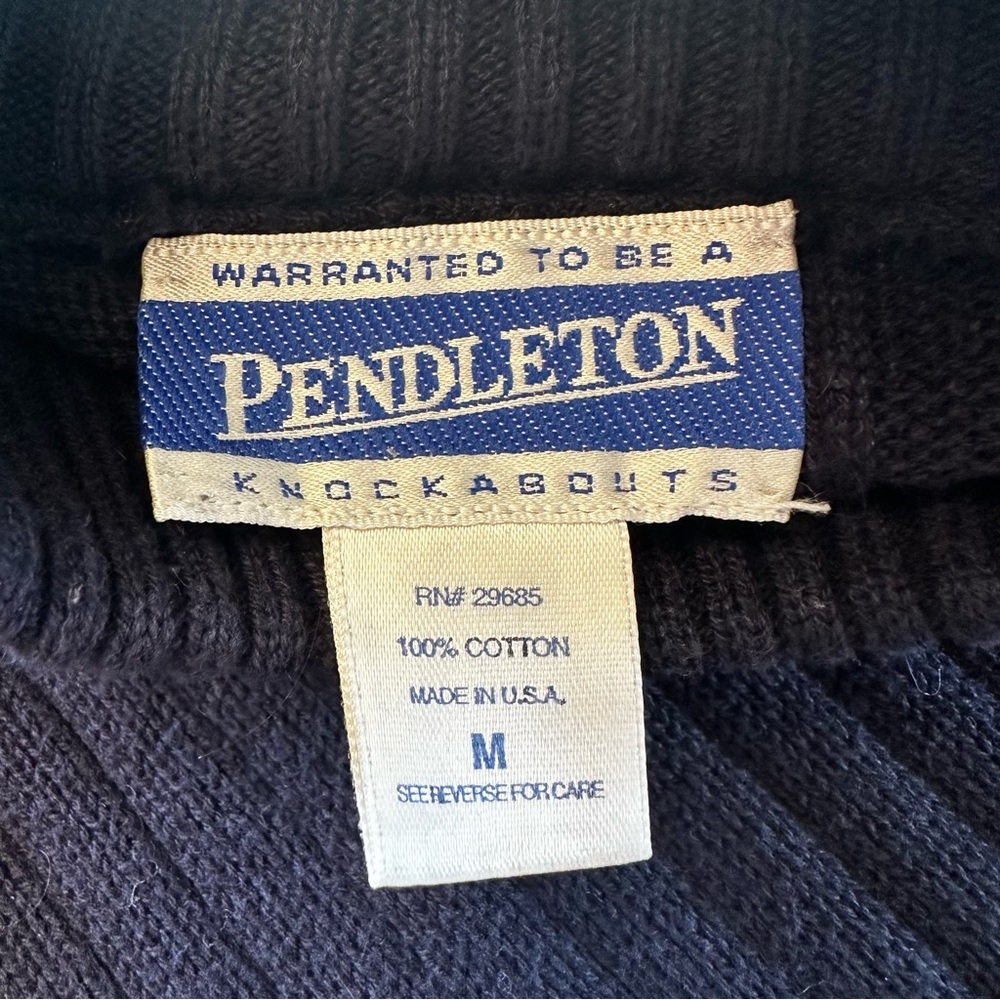Pendleton Navy Ribbed Long Sleeve Turtleneck Sweater Size Medium Great C… - Picture 8 of 8